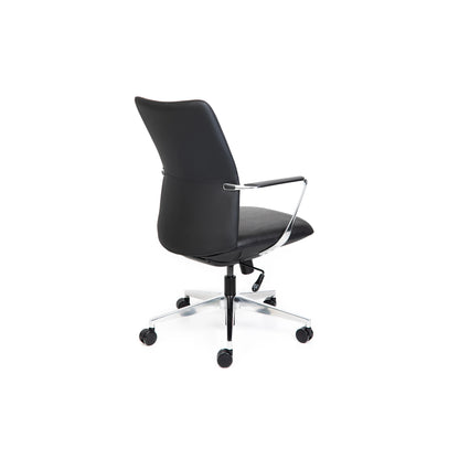 Director Mid Back Black Leather Chair