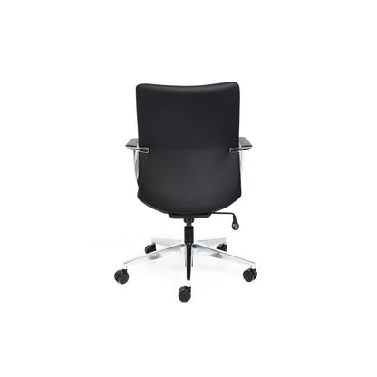 Director Mid Back Black Leather Chair