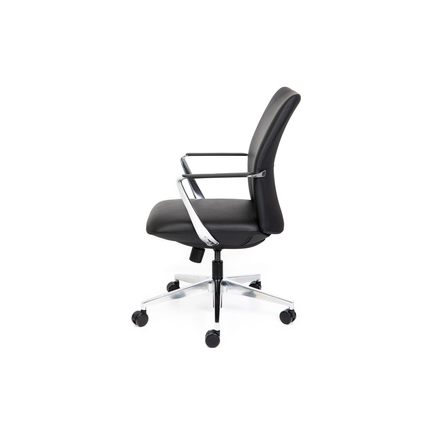 Director Mid Back Black Leather Chair