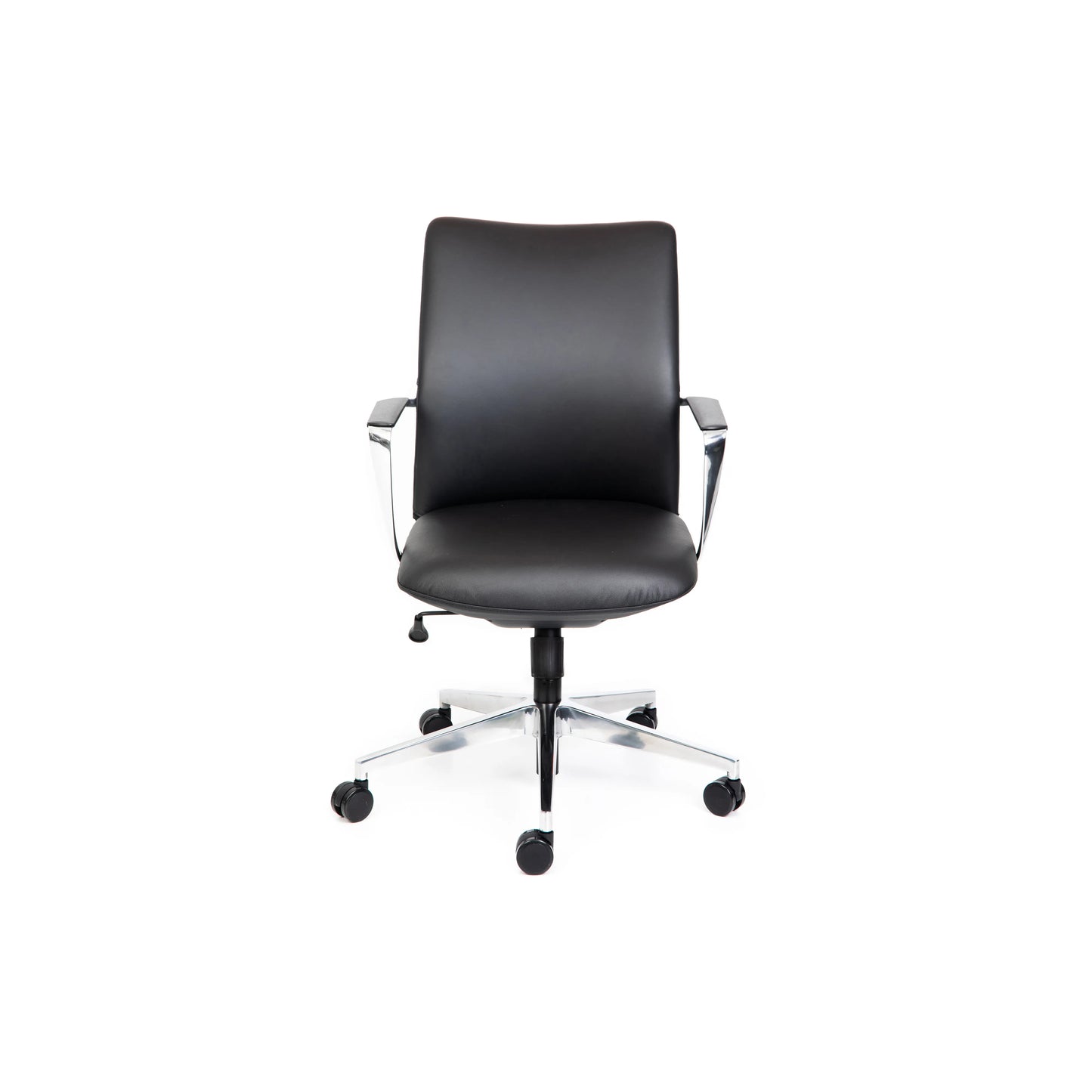 Director Mid Back Black Leather Chair