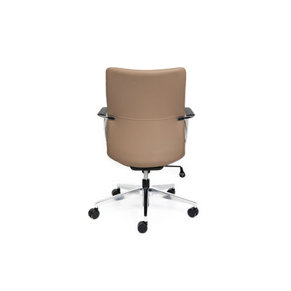 Director Mid Back Tan Leather Chair