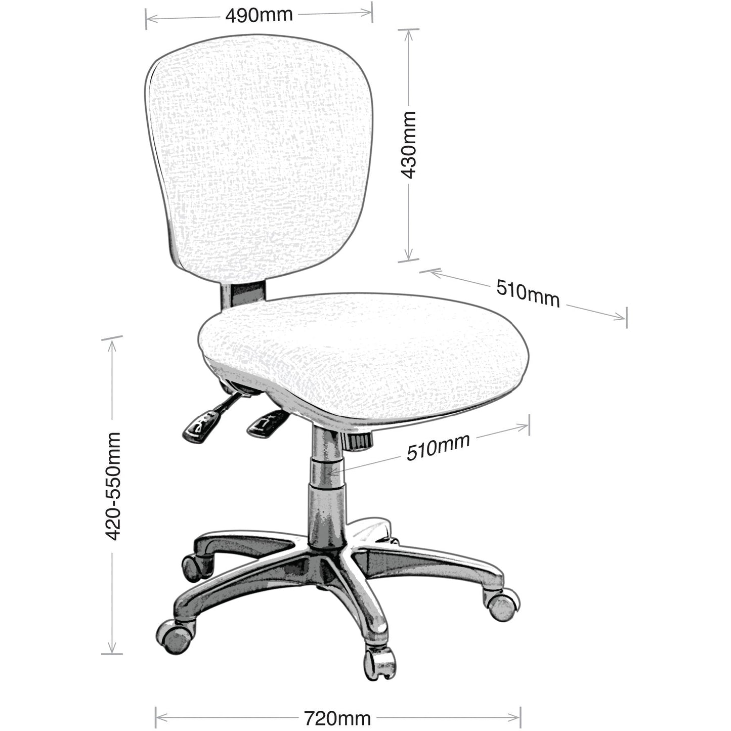 Arena 3.40 Mid-Back Office Chair-Task Chair-Smart Office Furniture