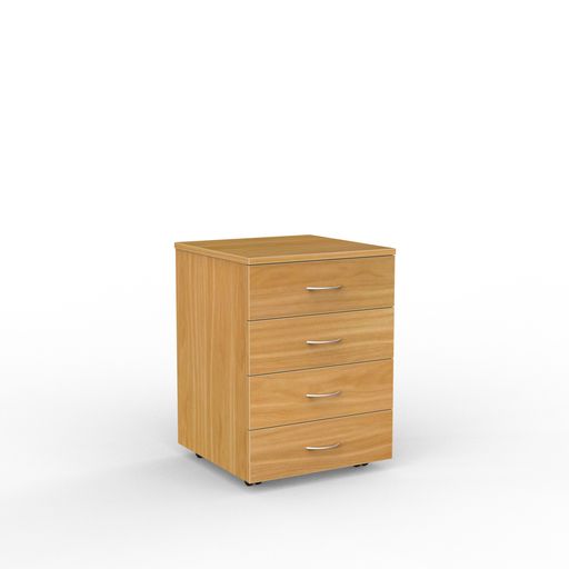 Ergoplan Standard 4 Drawer Mobile Pedestal - Tawa-Mobile-Smart Office Furniture