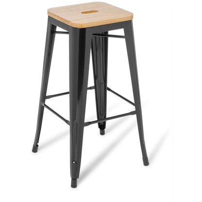 Industry Bar Stool - Timber Top-Bar Stools-Smart Office Furniture
