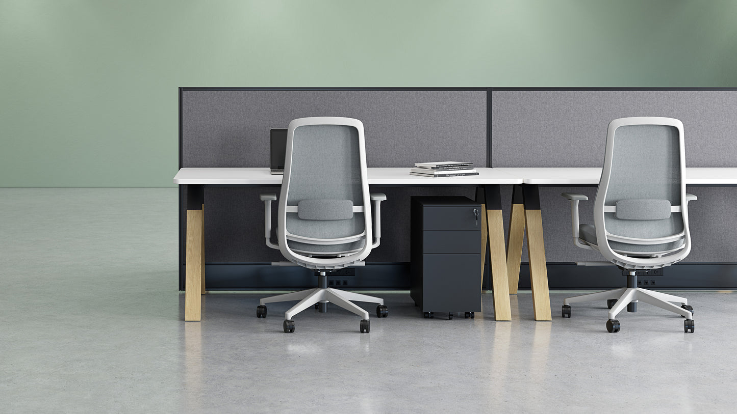 Knights Ligna Fixed Desk Scallop & 30mm Radius Corners 1500, 1600, 1800 & 2000 Range