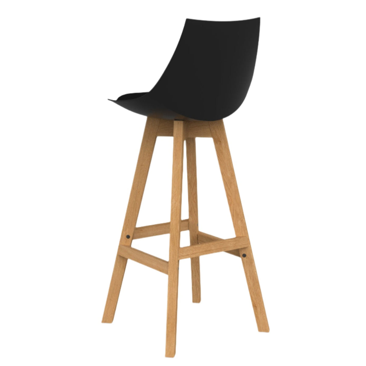 Knights Luna Black Barstool w/Oak Base