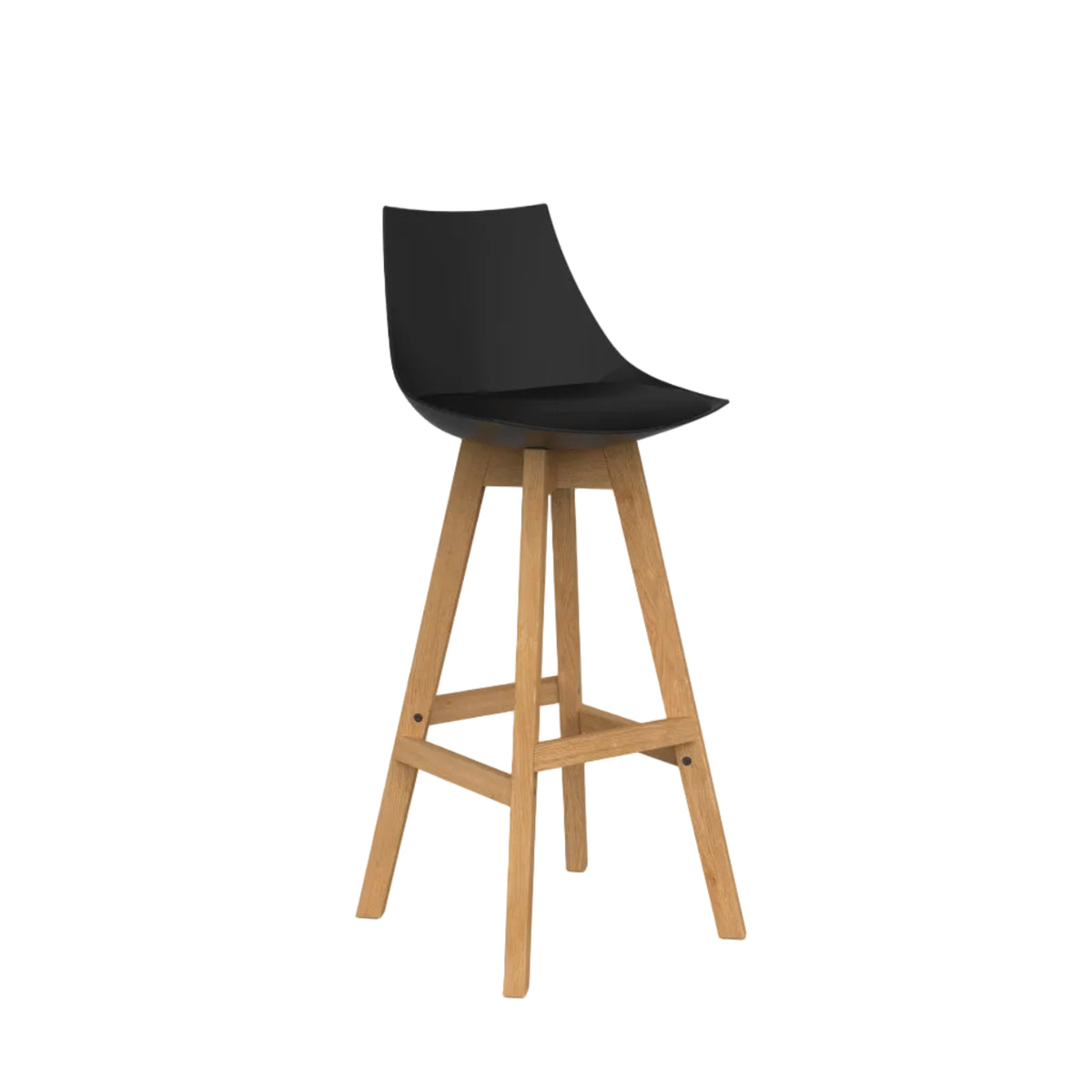 Knights Luna Black Barstool w/Oak Base