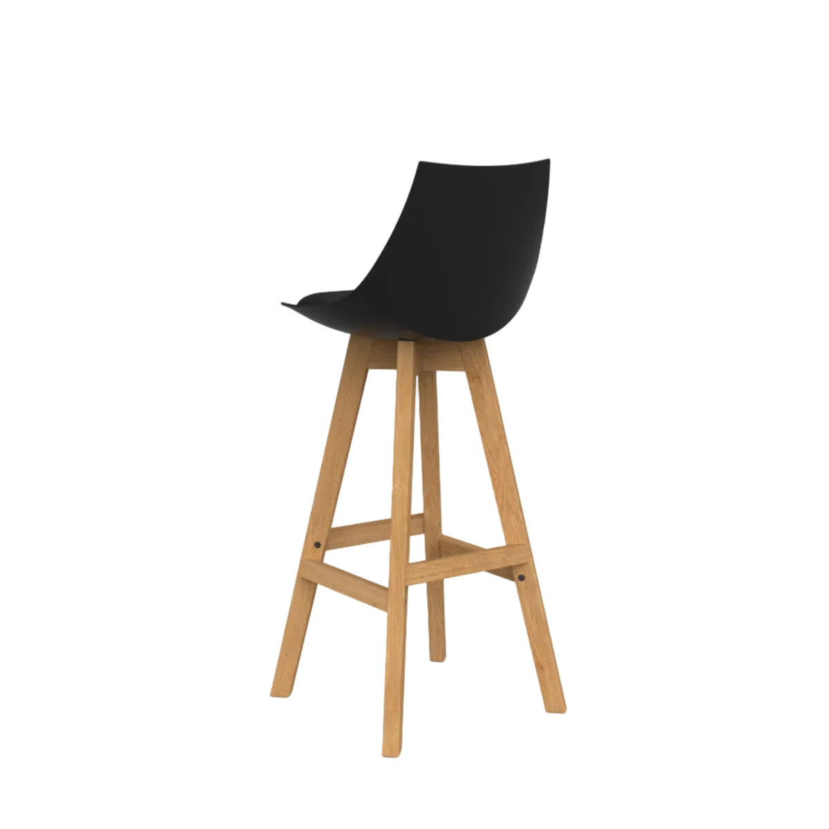 Knights Luna Black Barstool w/Oak Base