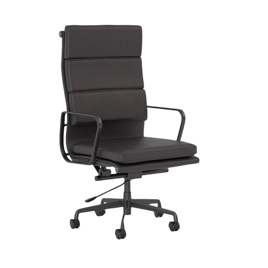 Knights Vogue Black Leather Highback Executive Chair w/ Arms