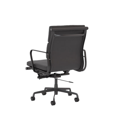 Knights Vogue Black Leather Midback Executive Chair w/ Arms