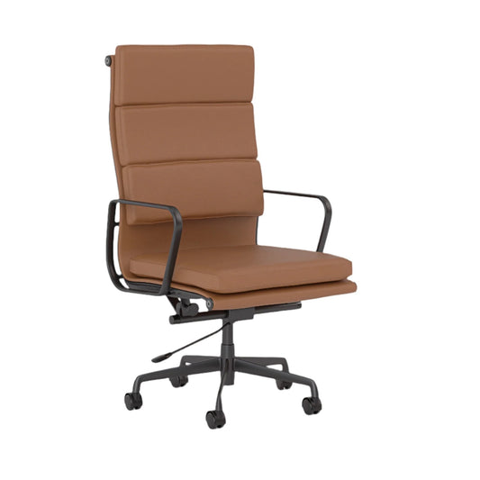 Knights Vogue Tan Leather Highback Executive Chair w/ Arms