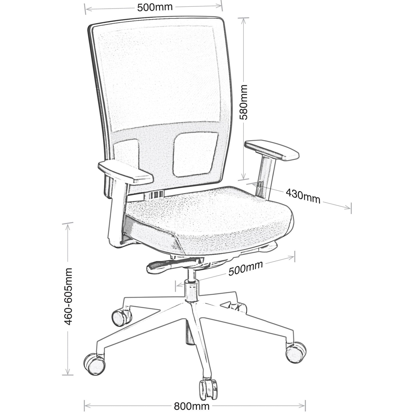 Media Ergo Lumbar with Arms-Mesh Backed-Smart Office Furniture
