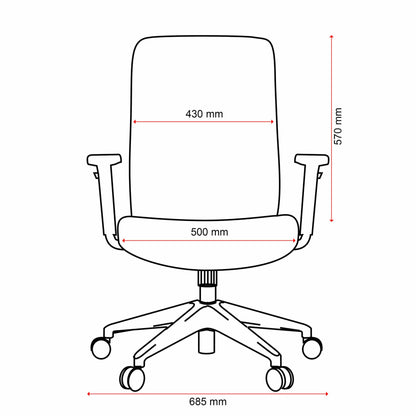Mondo Gene Fabric Back Chair w/ Arms