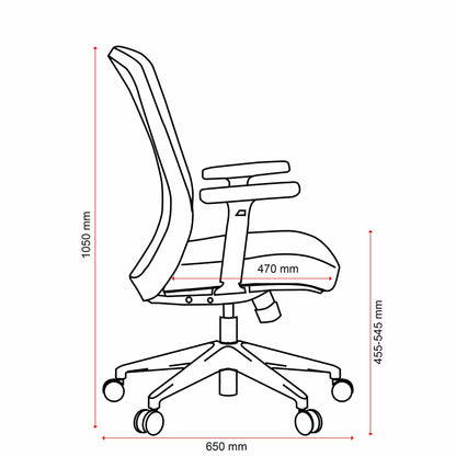 Mondo Gene Fabric Back Chair w/ Arms