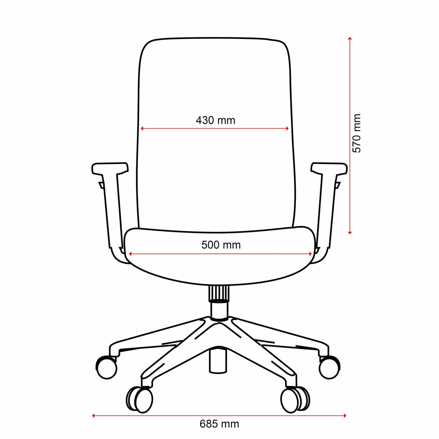 Mondo Gene Mesh Back Chair w/ Arms
