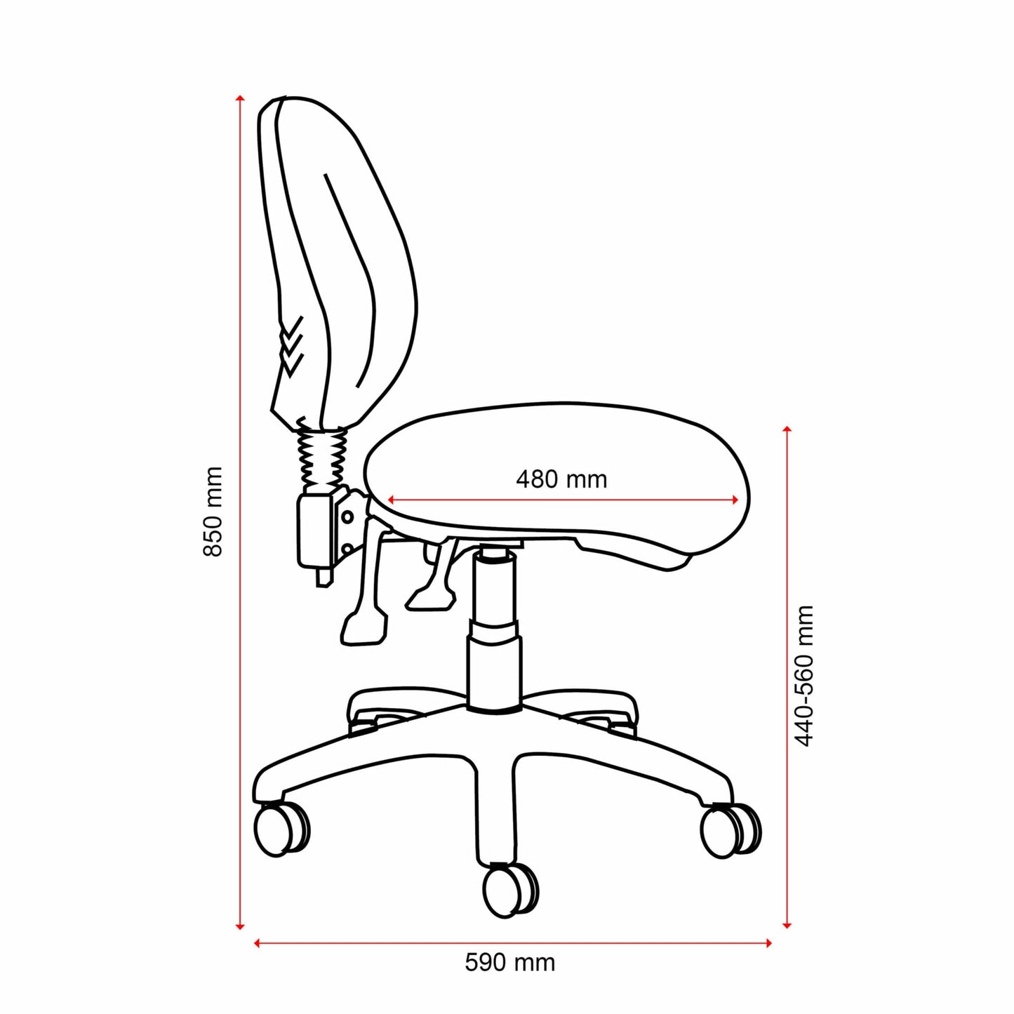 Mondo Java 3 Lever Mid Back Chair