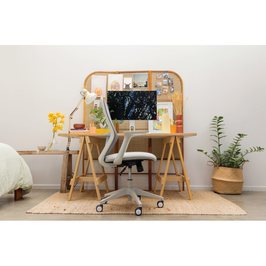 Mondo Soho - Grey Mesh Back Chair w/ Arms