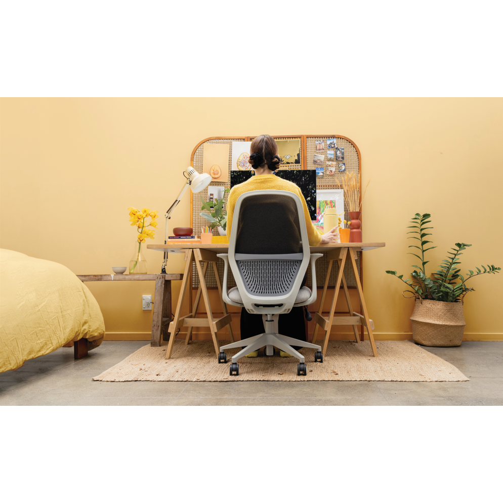 Mondo Soho - Grey Mesh Back Chair w/ Arms