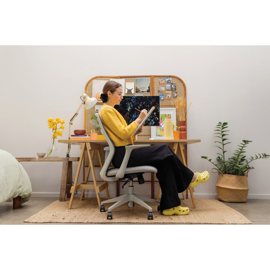 Mondo Soho - Grey Mesh Back Chair w/ Arms