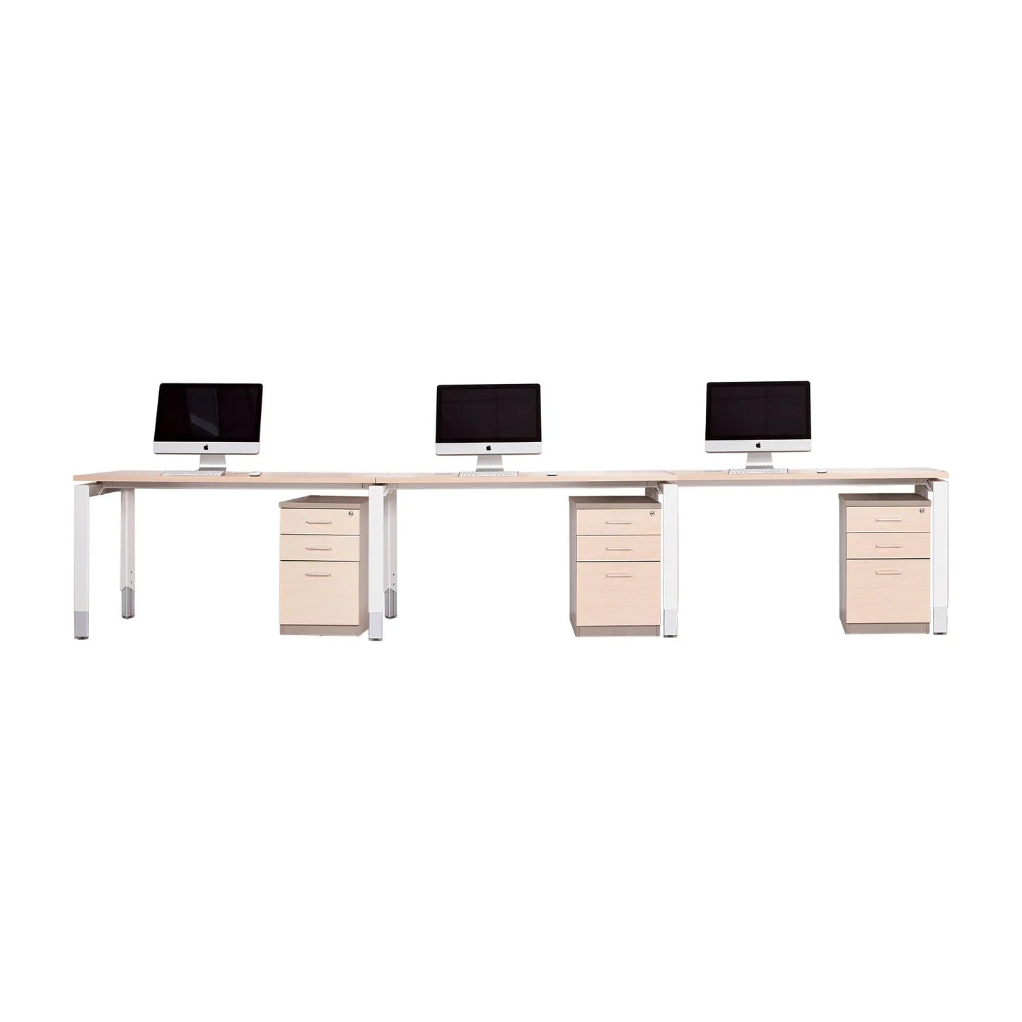 Oblique 3 Person Straight Desk Range