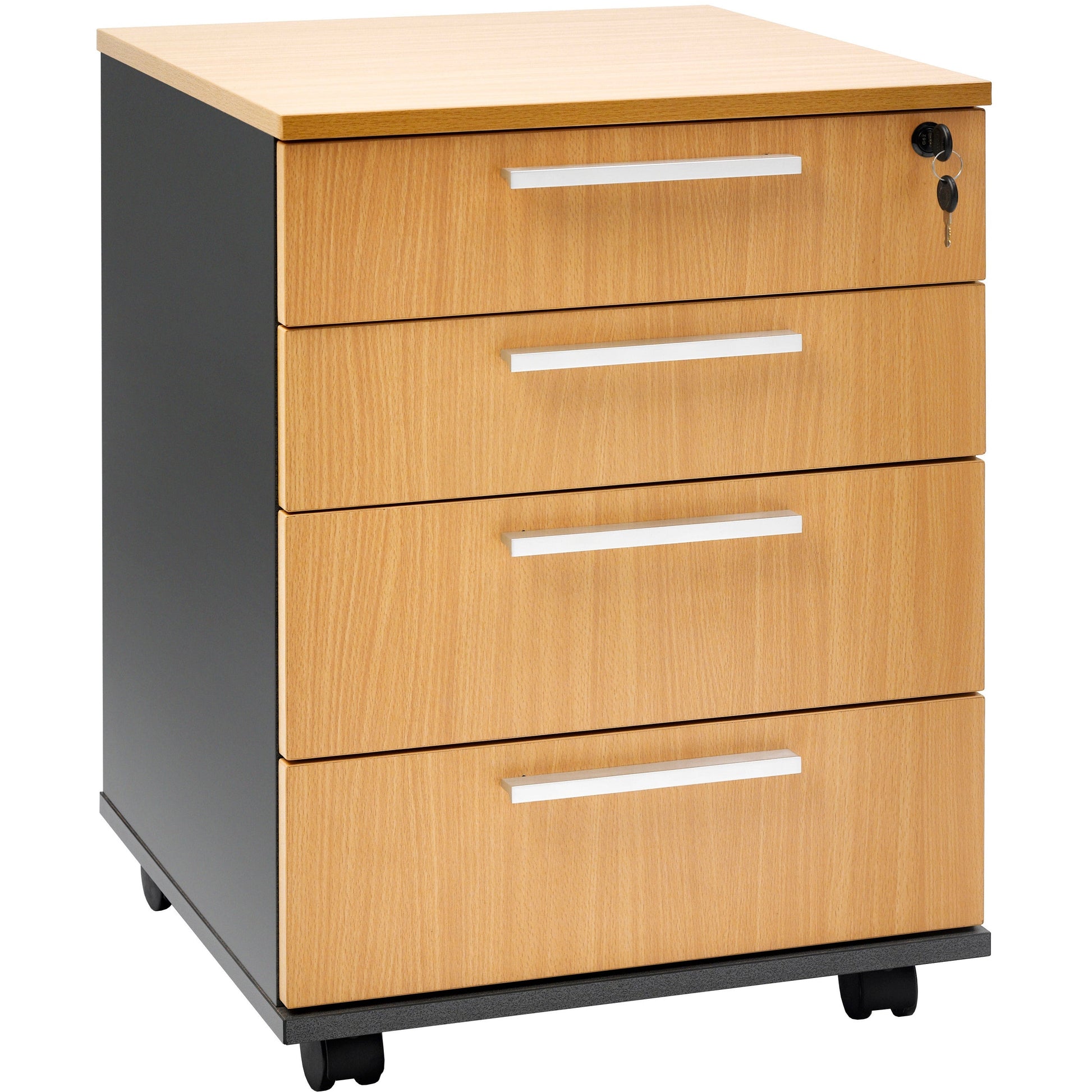 Pulse Mobile 4 Drawer - Beech-Desks-Smart Office Furniture