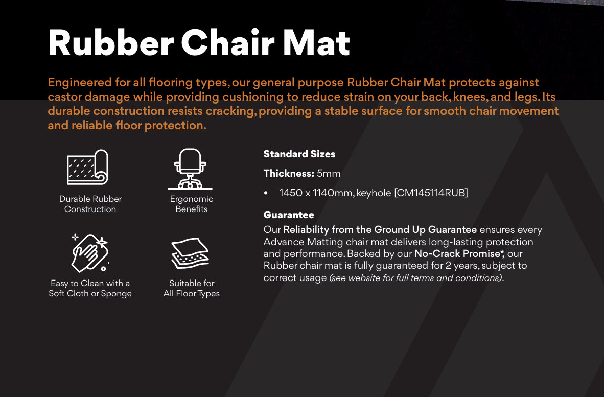 Rubber Chairmat 1140x1450mm