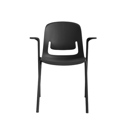 Sylex Black Pallete 4-Leg Steel Chair w/Arms (Indent)