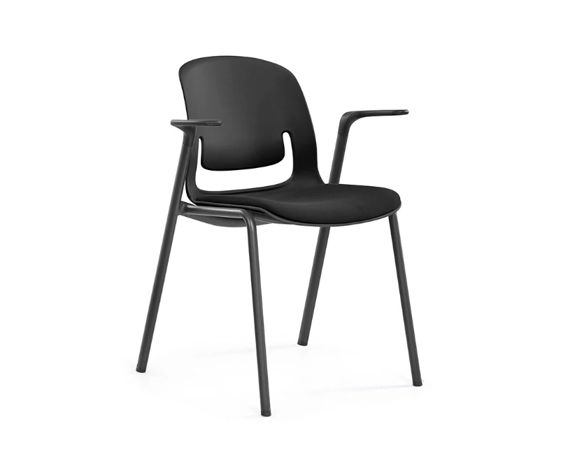 Sylex Black Pallete 4-Leg Steel Chair w/Arms (Indent)