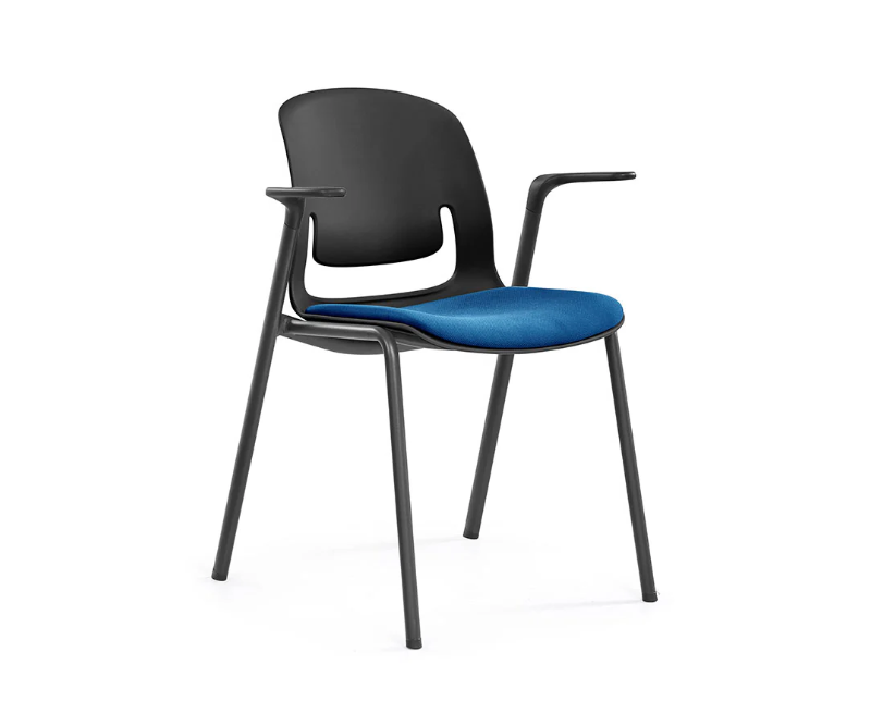Sylex Black Pallete 4-Leg Steel Chair w/Arms (Indent)