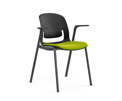 Sylex Black Pallete 4-Leg Steel Chair w/Arms (Indent)