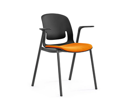 Sylex Black Pallete 4-Leg Steel Chair w/Arms (Indent)