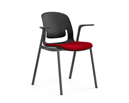 Sylex Black Pallete 4-Leg Steel Chair w/Arms (Indent)