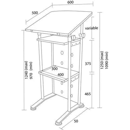 Sylex Deluxe Lectern w/2 Shelves