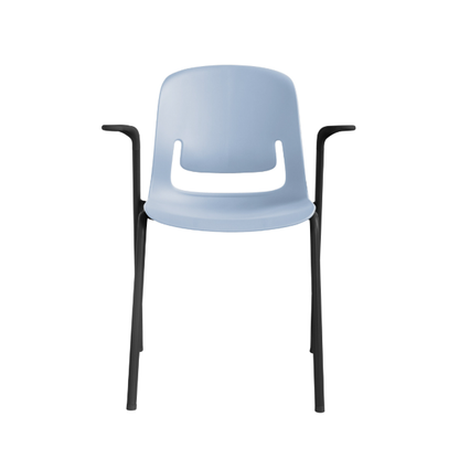 Sylex Grey Pallete 4-Leg Steel Chair w/Arms (Indent)