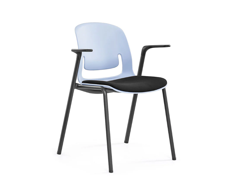 Sylex Grey Pallete 4-Leg Steel Chair w/Arms (Indent)