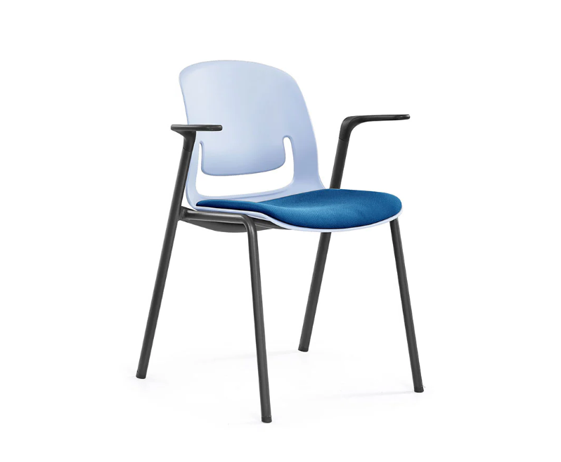 Sylex Grey Pallete 4-Leg Steel Chair w/Arms (Indent)