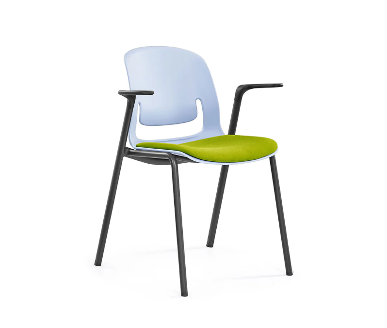 Sylex Grey Pallete 4-Leg Steel Chair w/Arms (Indent)