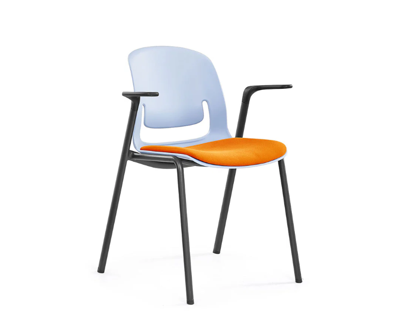 Sylex Grey Pallete 4-Leg Steel Chair w/Arms (Indent)
