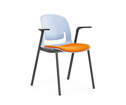Sylex Grey Pallete 4-Leg Steel Chair w/Arms (Indent)