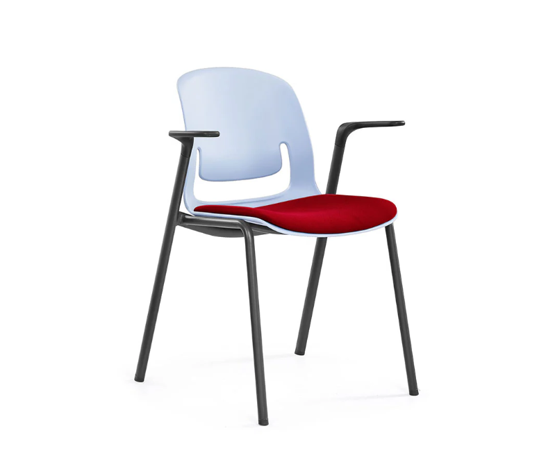 Sylex Grey Pallete 4-Leg Steel Chair w/Arms (Indent)