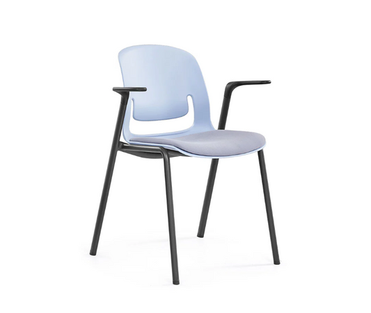 Sylex Grey Pallete 4-Leg Steel Chair w/Arms (Indent)