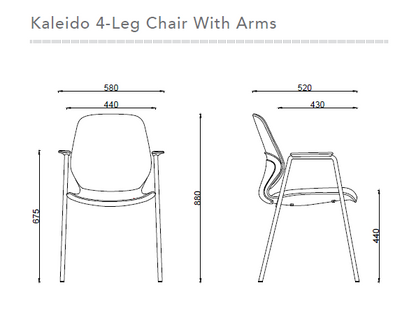 Sylex Kaleido 4-Leg Steel Chair w/Arms (Indent)